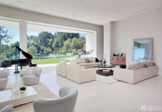 大型别墅设计家庭客厅装修效果图大全2023图片