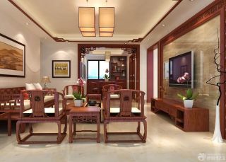 中式风格长客厅装修效果图
