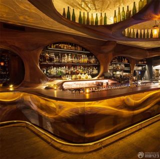 2023创意小型休闲酒吧酒架设计装修图片