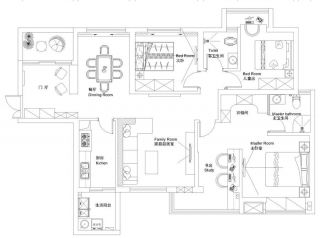 四室房子户型图设计