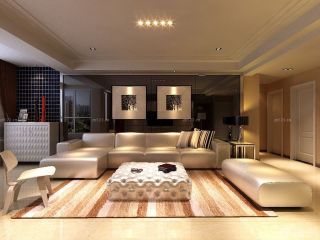 120平三室两厅2卫欧式客厅沙发摆放装修效果图片2023