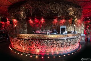 美式乡村风格个性酒吧吧台设计效果图