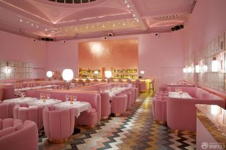 唯美现代酒吧粉色墙面装修效果图