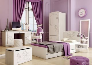 10平方紫色卧室设计装修效果图