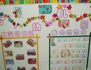 现代幼儿园教室照片墙设计效果图