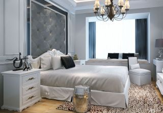 欧式风格有飘窗的卧室家具设计效果图
