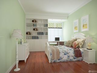 现代美式风格卧室墙面颜色搭配装修图