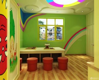 幼儿园室内绿色墙面装修效果图片