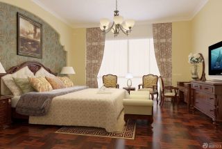 美式古典风格婚房卧室布置效果图