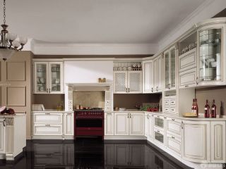 豪华别墅厨房灶台设计装修效果图片