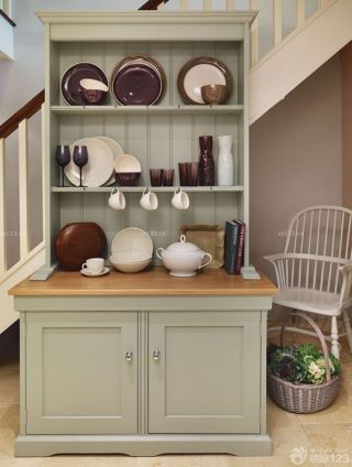 美式小户型整体厨房橱柜颜色效果图
