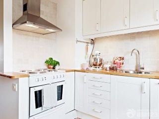 小户型厨房白色橱柜装修设计效果图片