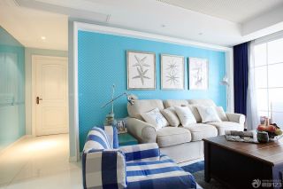 地中海风格装饰设计客厅沙发背景墙图片