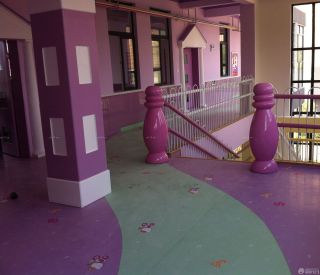 特色幼儿园室内紫色墙面装修效果图片