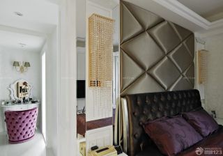 新古典欧式风格卧室床头背景墙图片