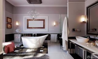 厕所白色浴缸装修效果图片欣赏
