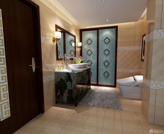 中式古典风格厕所隔断装修效果图片