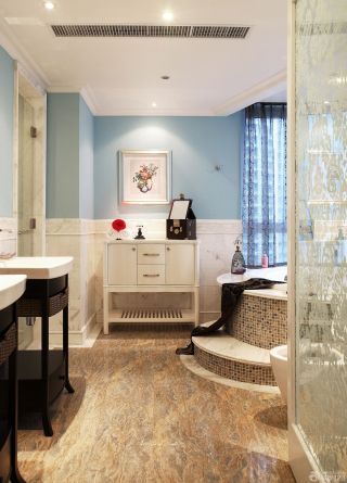 欧式别墅厕所花纹瓷砖装修效果图片大全