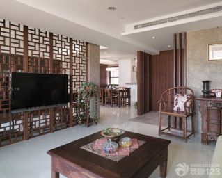 中式风格家装客厅电视墙