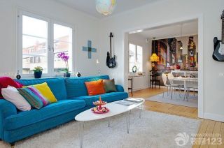 北欧田园风格客厅沙发颜色搭配案例