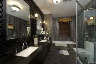现代家装风格厕所淋浴房推拉门效果图