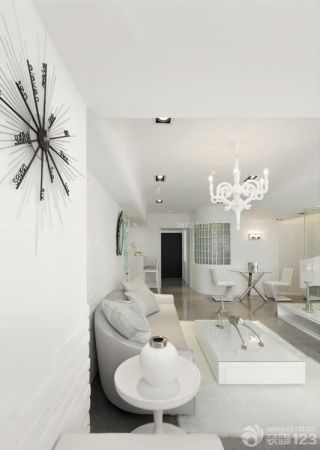 白色简约客厅家具装修效果图片