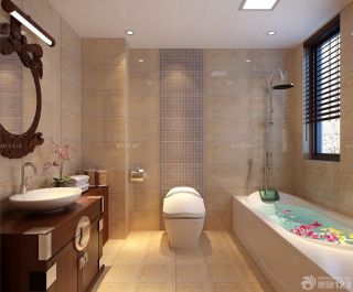 中式卫生间浴室柜装修效果图