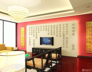 中式客厅电视背景墙效果图片