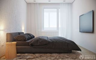 简单卧室硅藻泥背景墙装修效果图片
