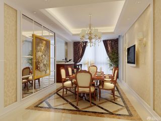 古典欧式风格90平米两室两厅装修效果图
