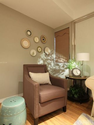 美式简约客厅沙发椅子装修效果图片