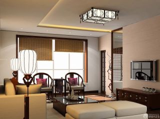 中式家装客厅落地灯装修效果图片