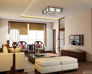 中式风格70平米房子客厅装修效果图欣赏