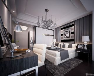黑白风格120平米房子卧室装修效果图片