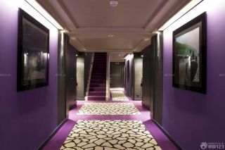 绚丽酒店宾馆紫色墙面装修效果图片