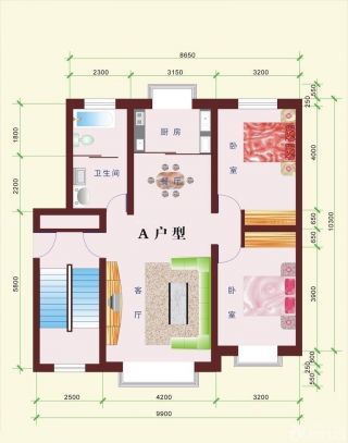 现代70平米小户型家居设计平面图