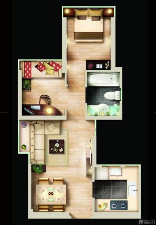 60平米小户型普通房子装修设计平面图