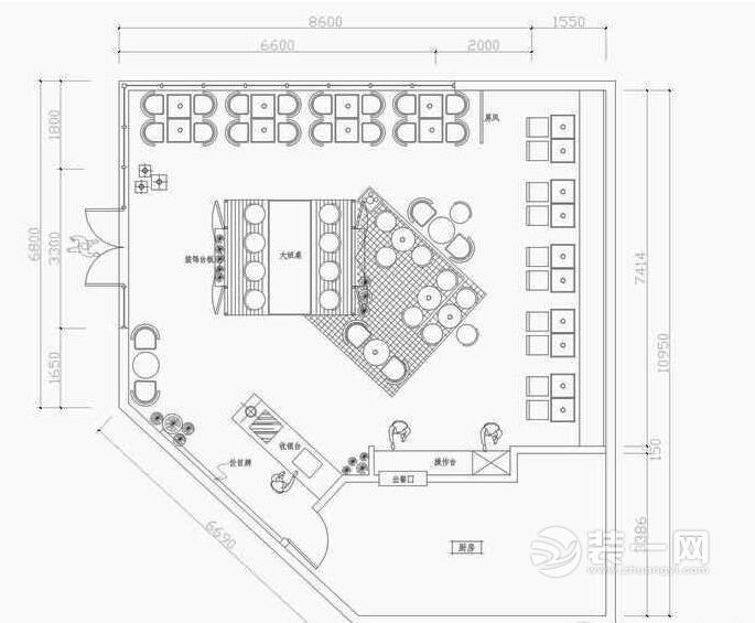 天津装修公司公装案例餐厅实体店铺装修效果图