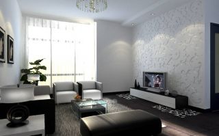 现代客厅家庭电视背景墙设计效果图