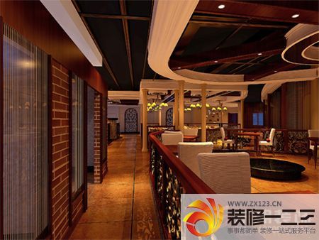 2023中西混搭风格饭店大厅装修图片