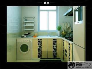 小厨房黄色橱柜设计图