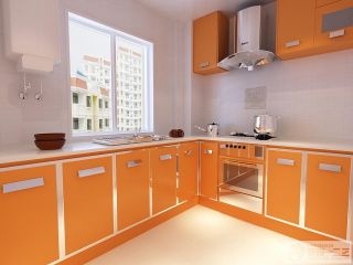 厨房橙色橱柜设计效果图片