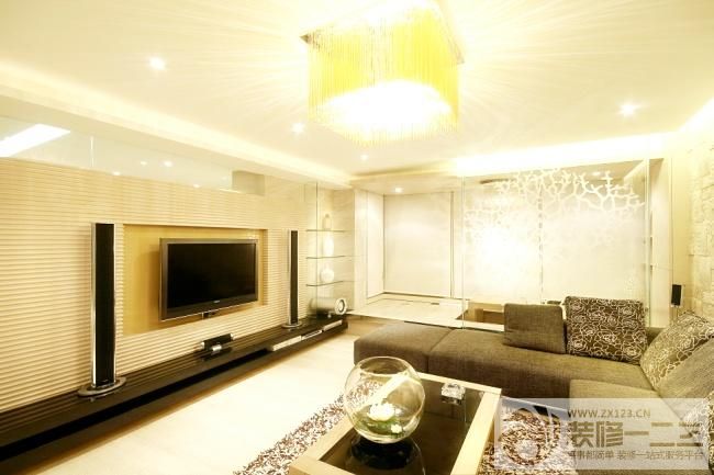 房屋客厅木质背景墙装修效果图