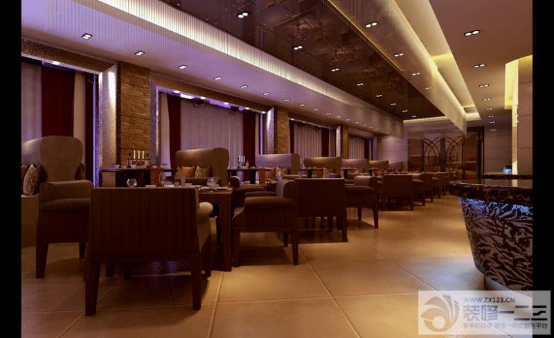 酒店餐厅实木餐桌设计效果图