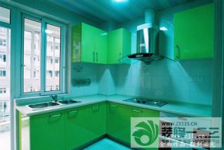 厨房绿色橱柜设计图片 