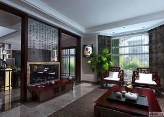 中式客厅木质茶几设计图片