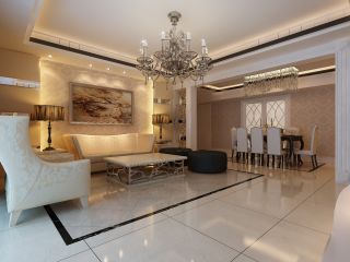 现代客厅白色地砖设计图片