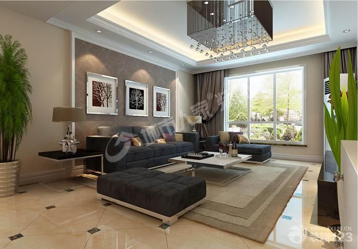 婚房客厅墙画装修效果图片欣赏