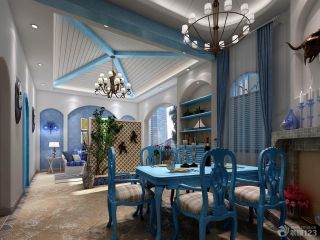 地中海风格餐厅褐色地砖效果图欣赏