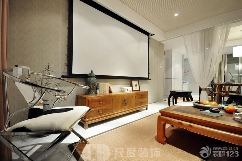 中式家装客厅电视柜设计效果图
